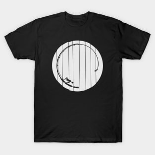 Fishing rod moon silhouette. T-Shirt